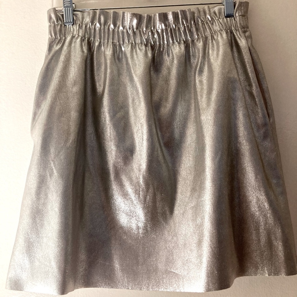 Silver Zara Miniskirt, Size L, New with Tags